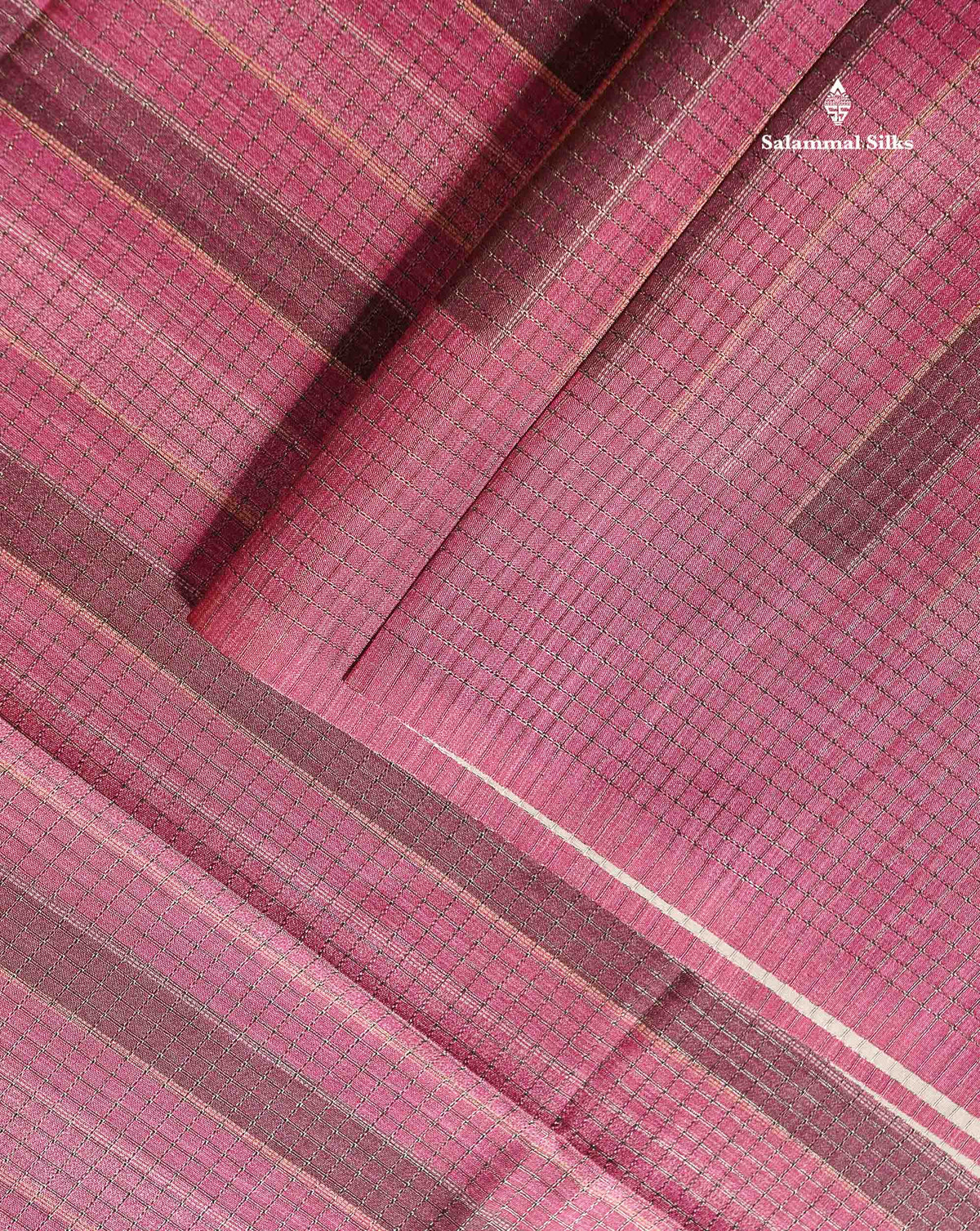Semi Tussar Saree - Pink Colour Body With Contrast Sage Green Blouse