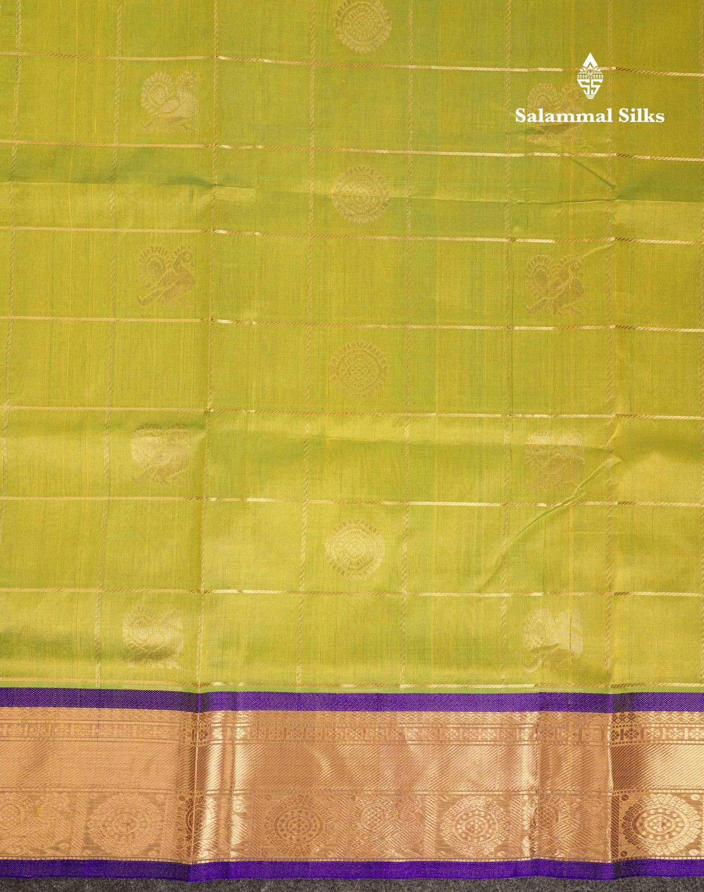 Beautiful Bottle Green Zari Checks Pure Silk Cotton Saree With Contrast Dual Tone Red Traditional Border