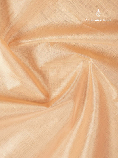 Beautiful Cream Sandal Plain Pure Silk Cotton Saree With Contrast Pink Traditional Border
