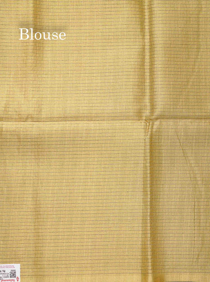 Semi Tussar Saree - Green Colour Body With Contrast Light Yellow Blouse