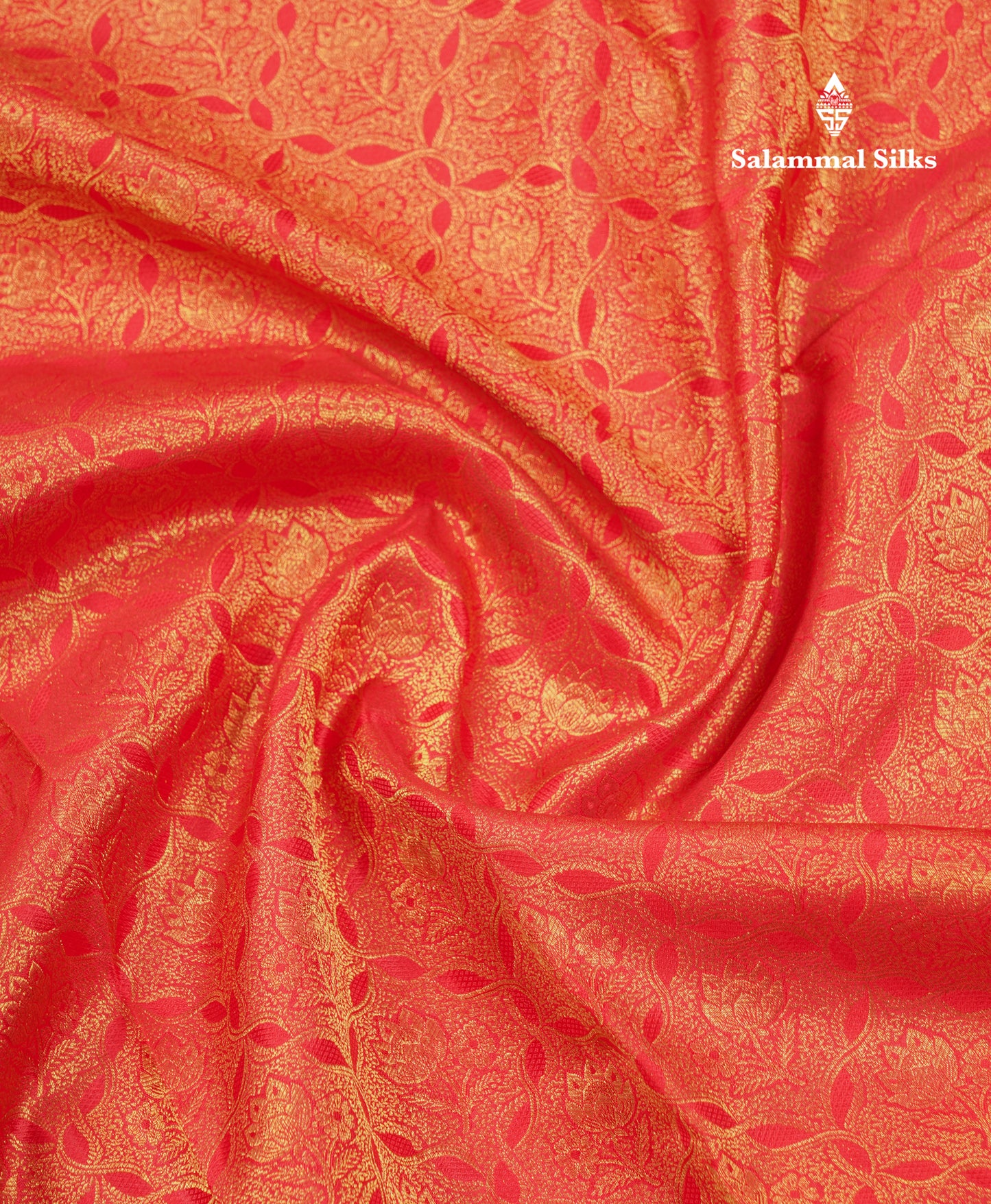 Beautiful Chilly Red Bridal Pure Kanjivaram Silk Saree With Traditional Border