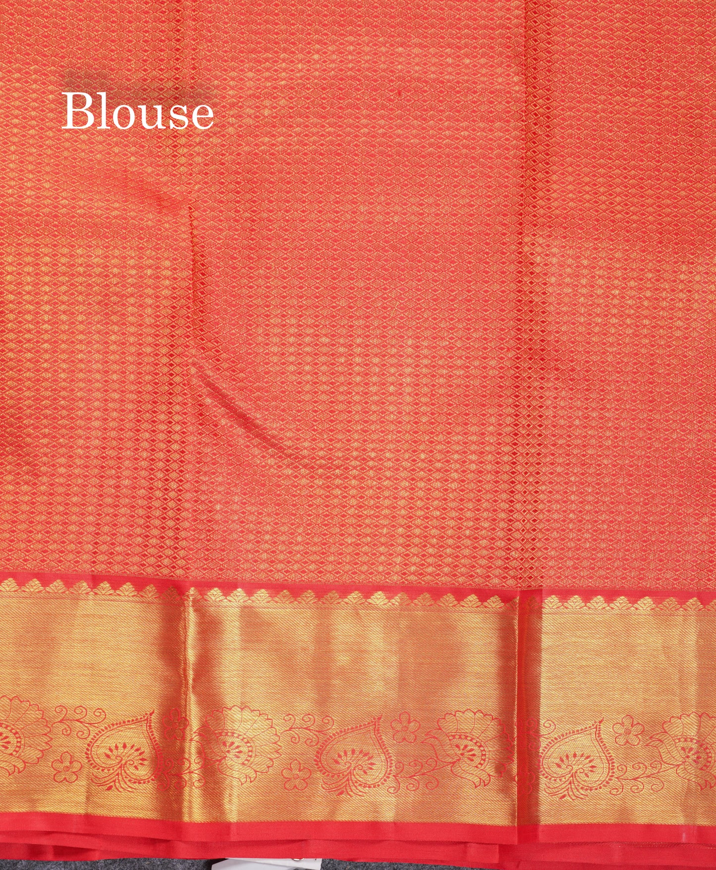 Beautiful Chilly Red Bridal Pure Kanjivaram Silk Saree With Traditional Border