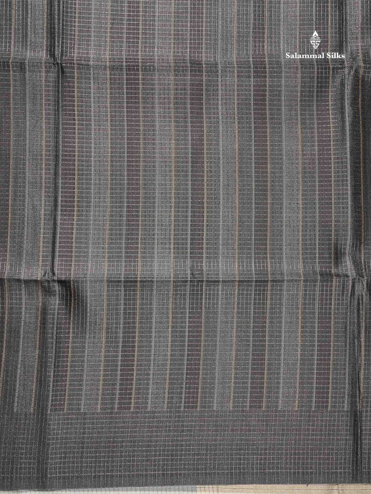 Semi Tussar Saree - Grey Colour Body With Contrast Light Mustard Yellow Blouse
