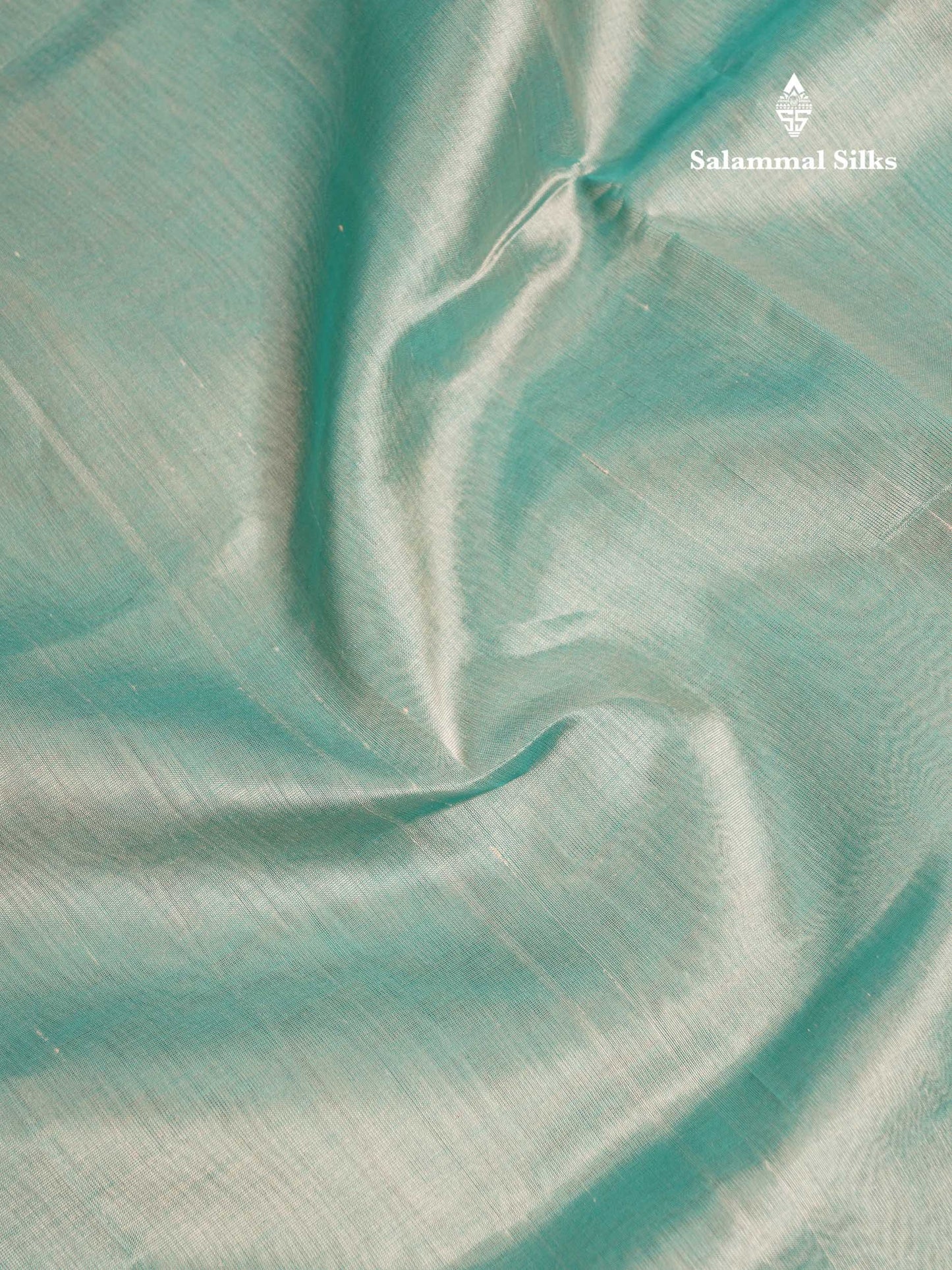 Beautiful Dual Tone Pastel Blue Plain Pure Silk Cotton Saree With Contrast Black Traditional Border