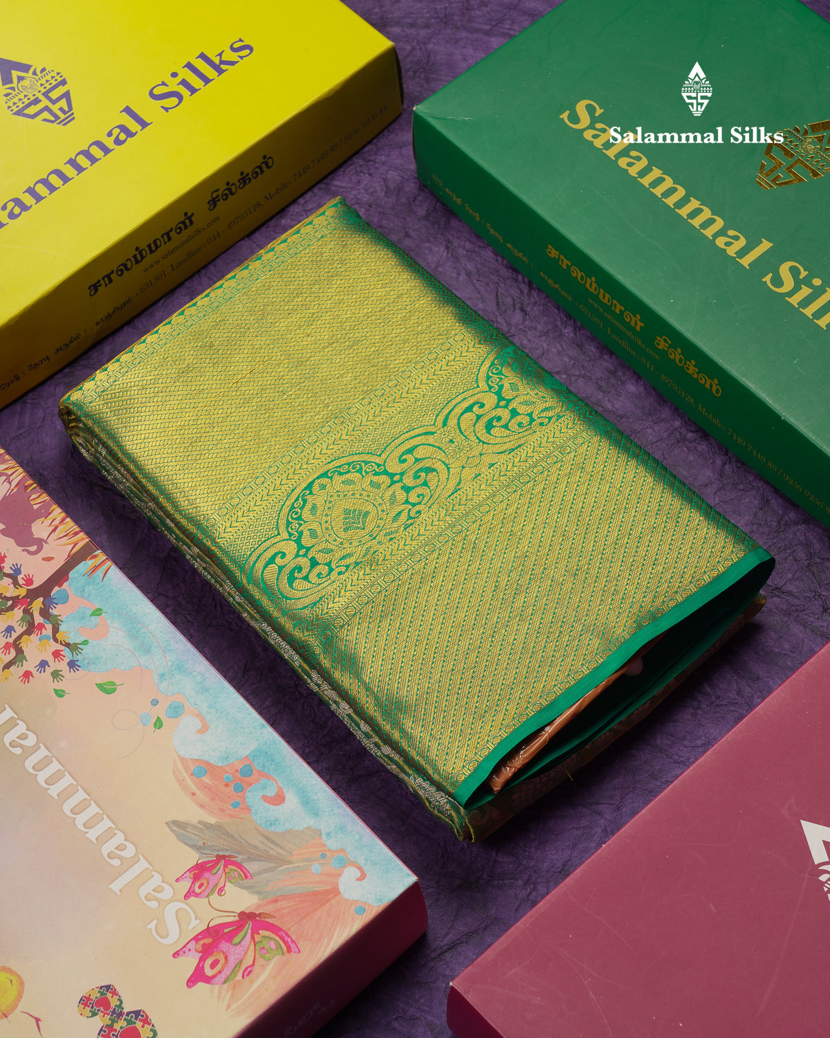 Beautiful Light Green Tissue Bridal Pure Kanjivaram Silk Saree With Traditional Evening Morning Border