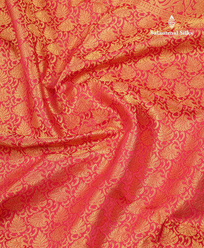Beautiful Chilly Red Bridal Pure Kanjivaram Silk Saree With Traditional Border