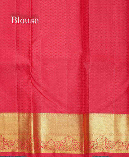 Beautiful Chilly Red Bridal Pure Kanjivaram Silk Saree With Traditional Border