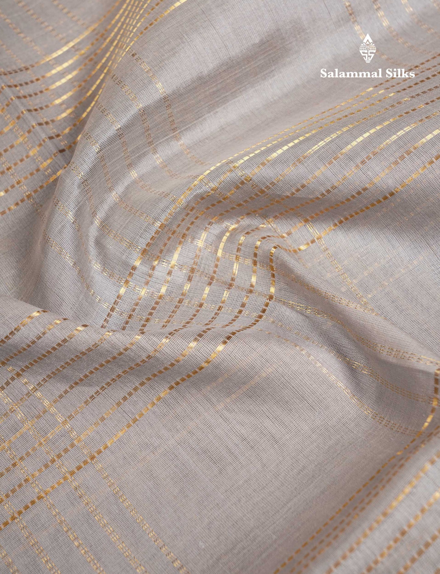 Beautiful Light Grey Pure Silk Cotton Saree With Contrast Magenta Traditional Border