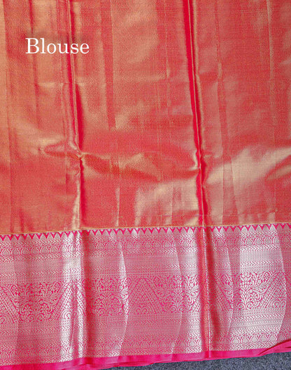 Bridal Semi Silk Saree - Light Green Colour Body Tissue With Contrast Redish Pink Evening Morning Border
