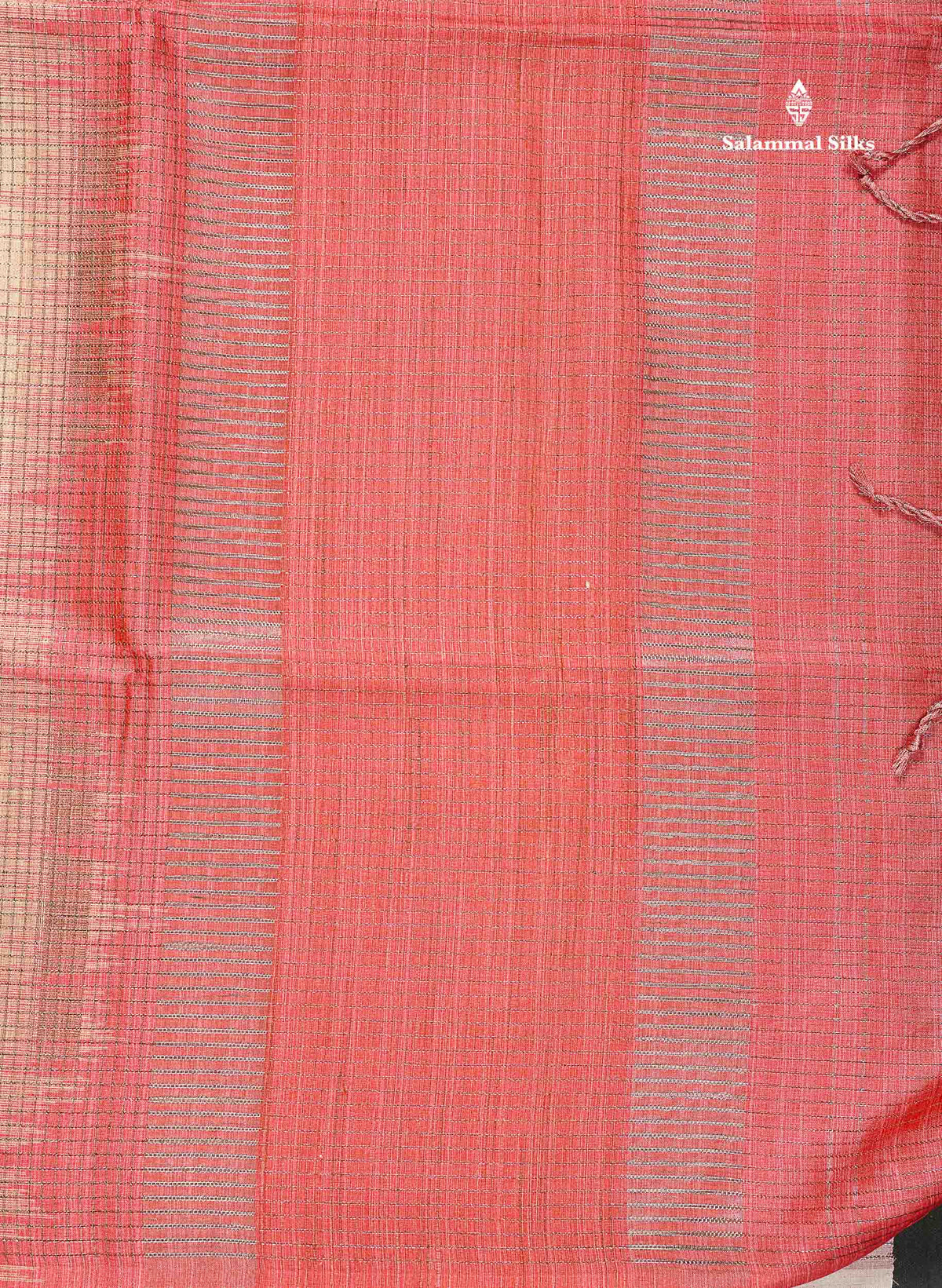 Semi Tussar Saree - Beige Colour Body With Contrast Peach Blouse