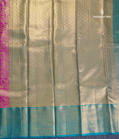 Bridal Semi Silk Saree - Lavender Colour Body Tissue With Contrast Teal Green Evening Morning Border