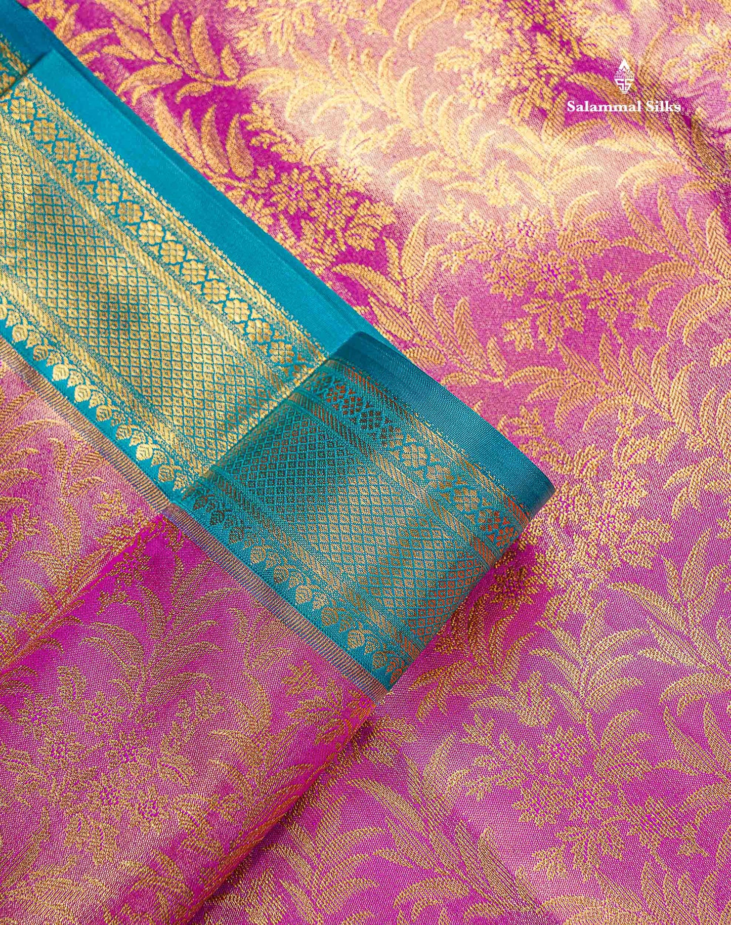 Bridal Semi Silk Saree - Lavender Colour Body Tissue With Contrast Teal Green Evening Morning Border