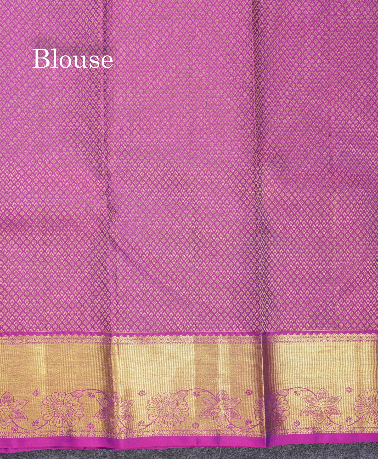 Beautiful Violet Bridal Pure Kanjivaram Silk Saree With Contrast Vadamalli Border