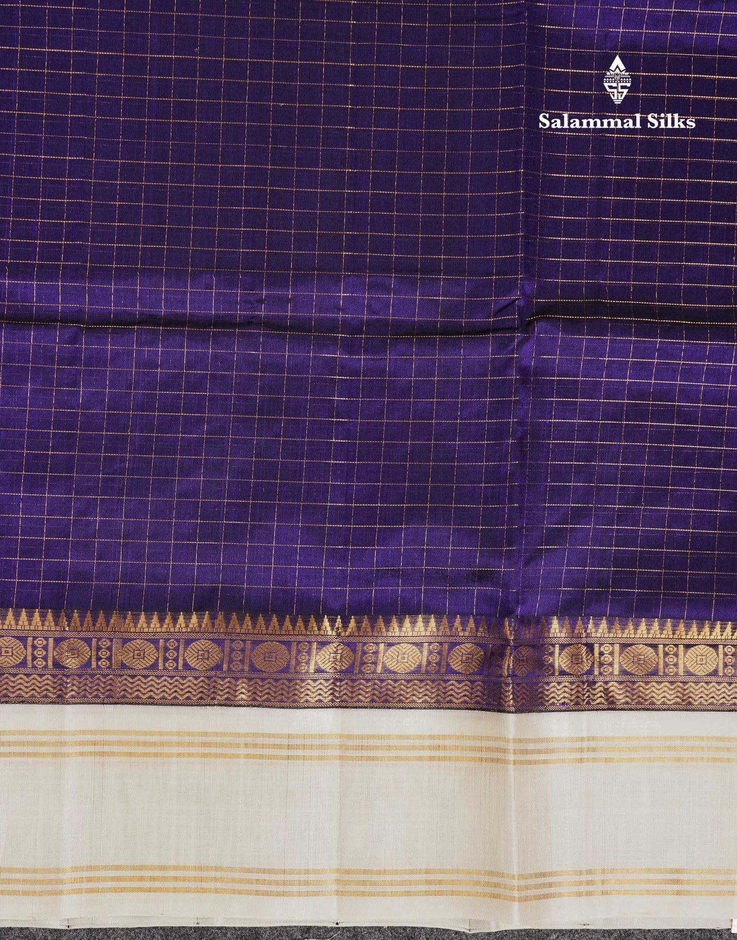 Beautiful Yellow Zari Checks Pure Silk Cotton Saree With Contrast Cream Traditional Gap Border