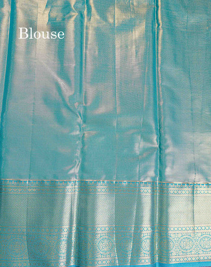 Bridal Semi Silk Saree - Lavender Colour Body Tissue With Contrast Teal Green Evening Morning Border
