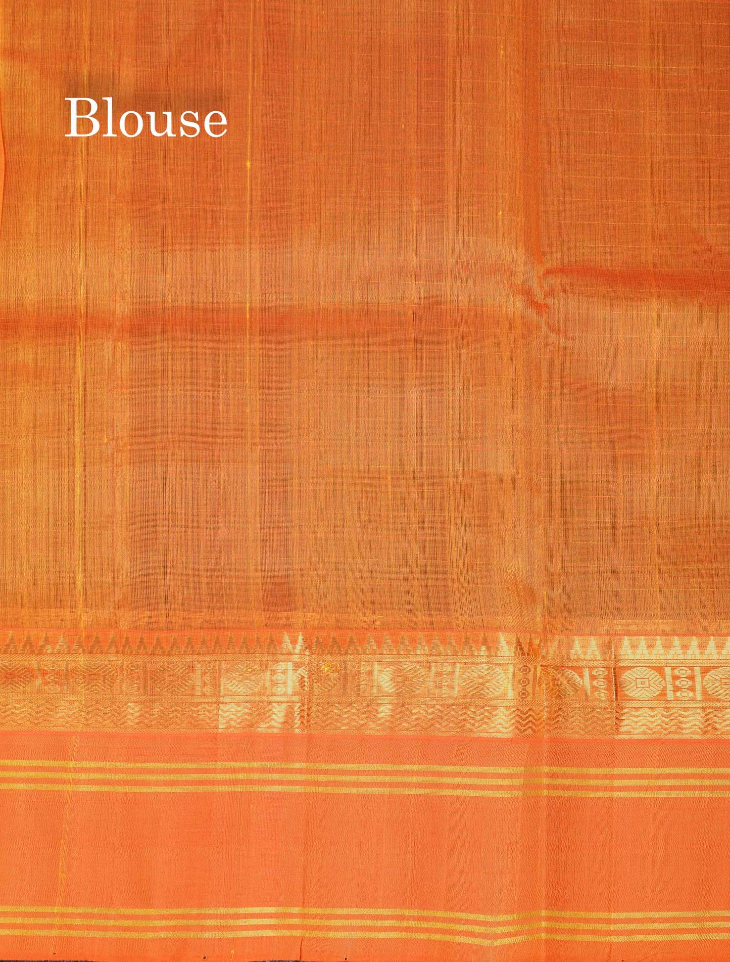 Beautiful Bottle Green Small Zari Checks Pure Silk Cotton Saree With Contrast Orange Traditional Gap Border