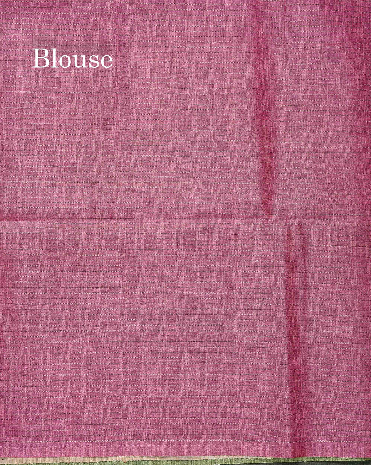 Semi Tussar Saree - Light Green Colour Body With Contrast Rose Pink Blouse