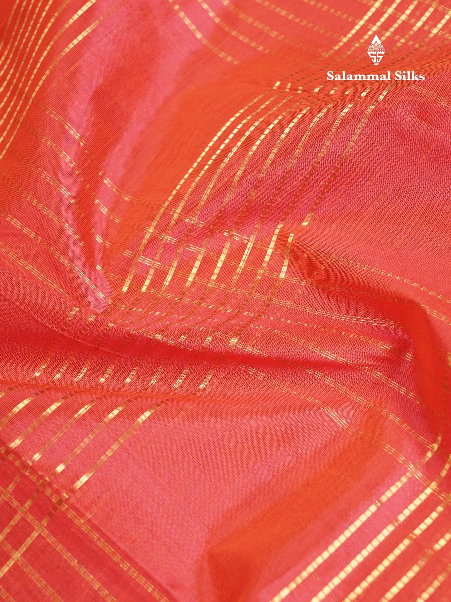 Beautiful Dual Tone Pinkish Peach Pure Silk Cotton Saree With Contrast Black Traditional Border
