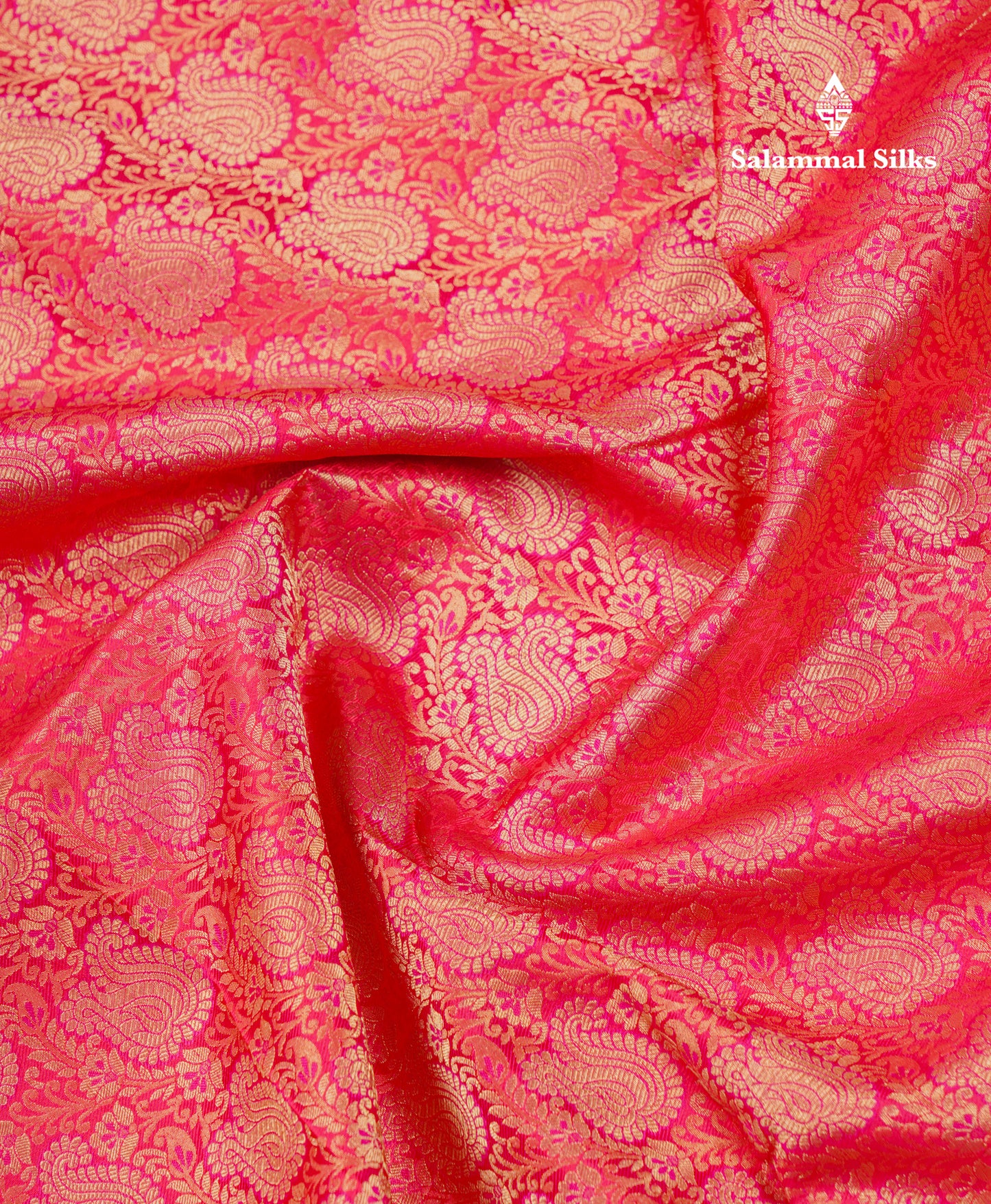 Beautiful Dual Tone Reddish Pink Bridal Pure Kanjivaram Silk Saree With Contrast Bottle Green Traditional Border