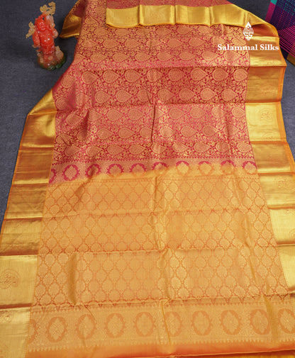 Beautiful Maroon Bridal Pure Kanjivaram Silk Saree With Contrast Yellow Traditional Border