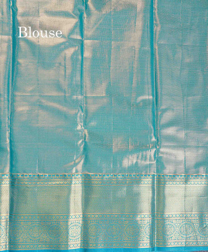 Bridal Semi Silk Saree - Lavender Colour Body Tissue With Contrast Teal Green Evening Morning Border