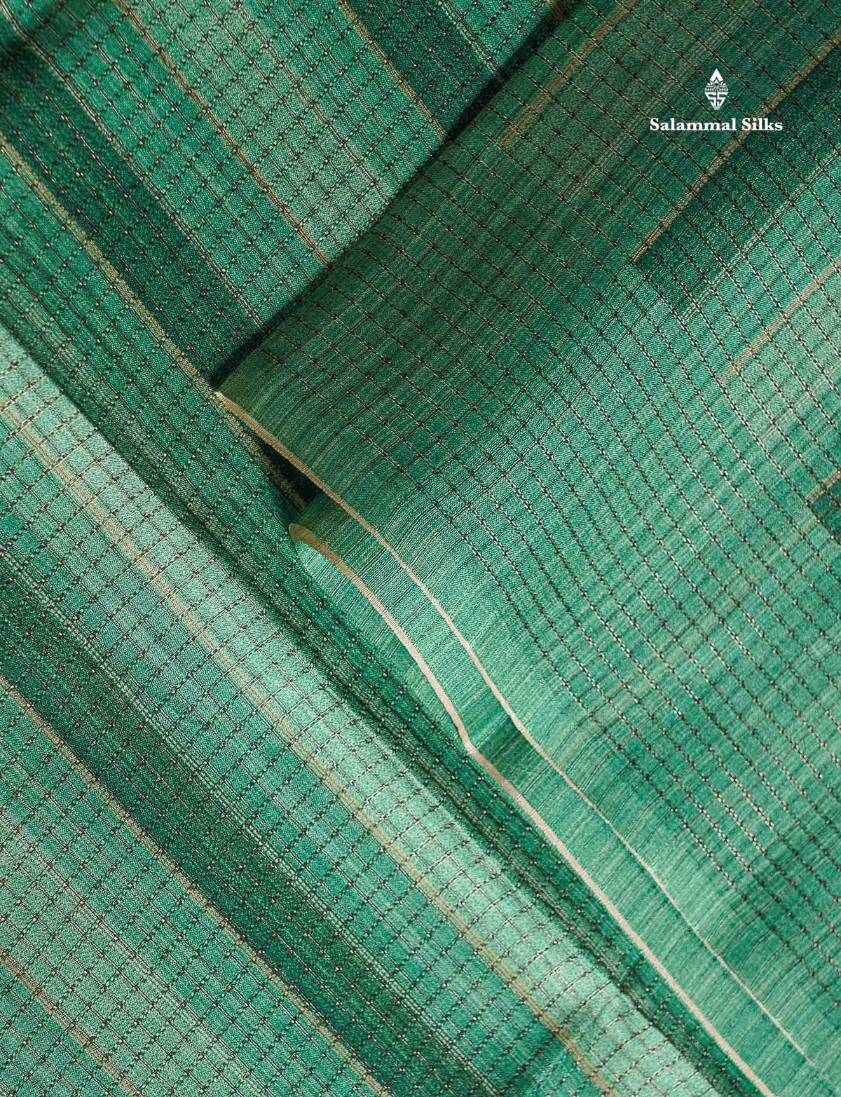 Semi Tussar Saree - Green Colour Body With Contrast Rose Pink Blouse