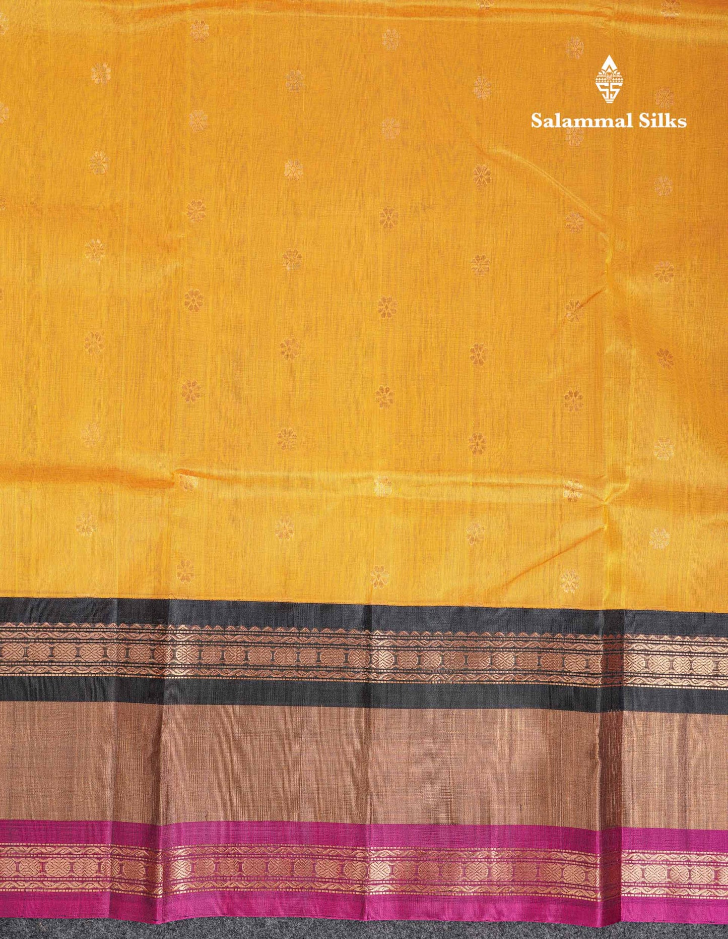 Beautiful Yellow Pure Silk Cotton Saree With Contrast Black Traditional Evening Morning Border