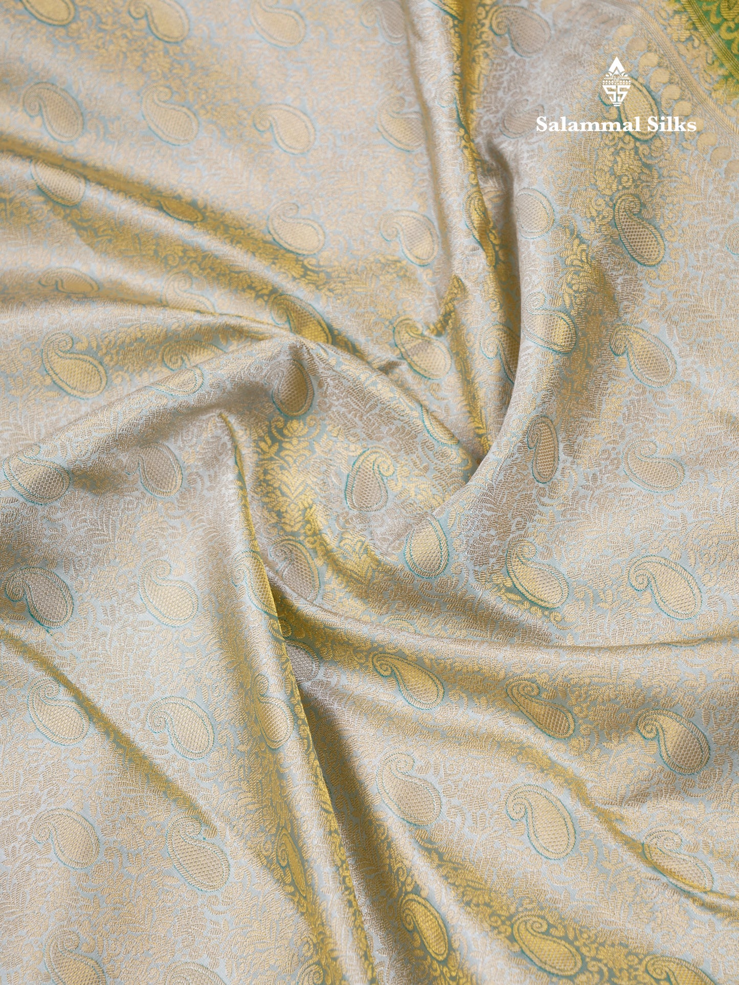 Baby Pink Bridal Pure Mix Kanjivaram Silk Saree With Contrast Green Traditional Border