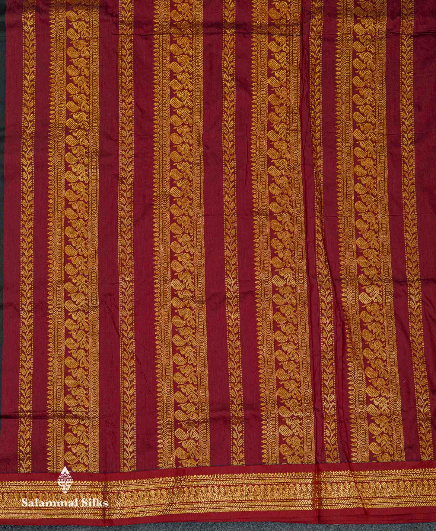 Beautiful Black Zari Butta Kalyani Cotton Saree With Contrast Maroon Traditional Border
