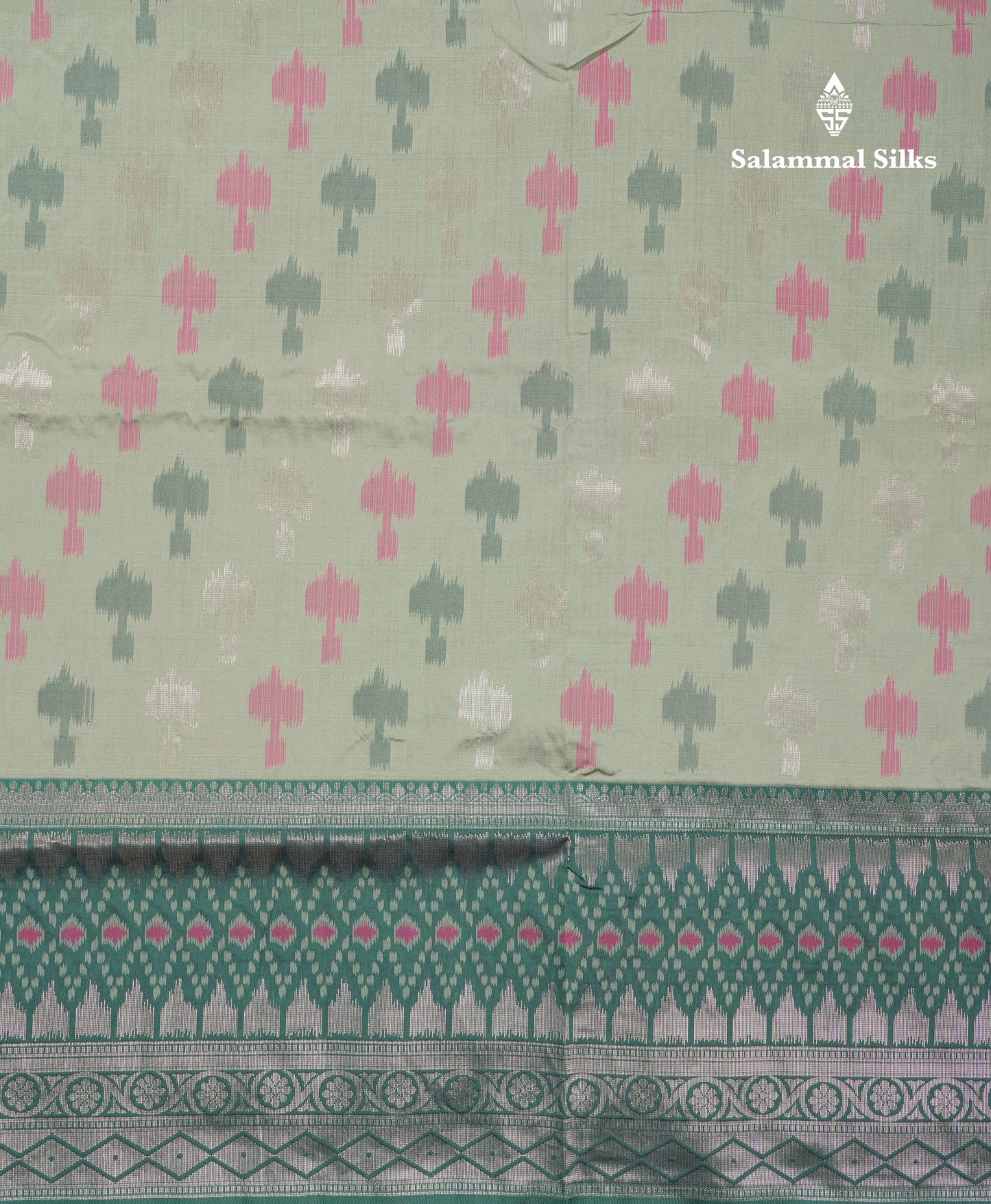 Beautiful Blue Ekkat Design Semi Silk Saree With Contrast Violet Fancy Border