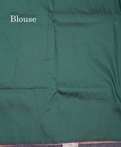 Beautiful Blue Ekkat Design Semi Silk Saree With Contrast Violet Fancy Border