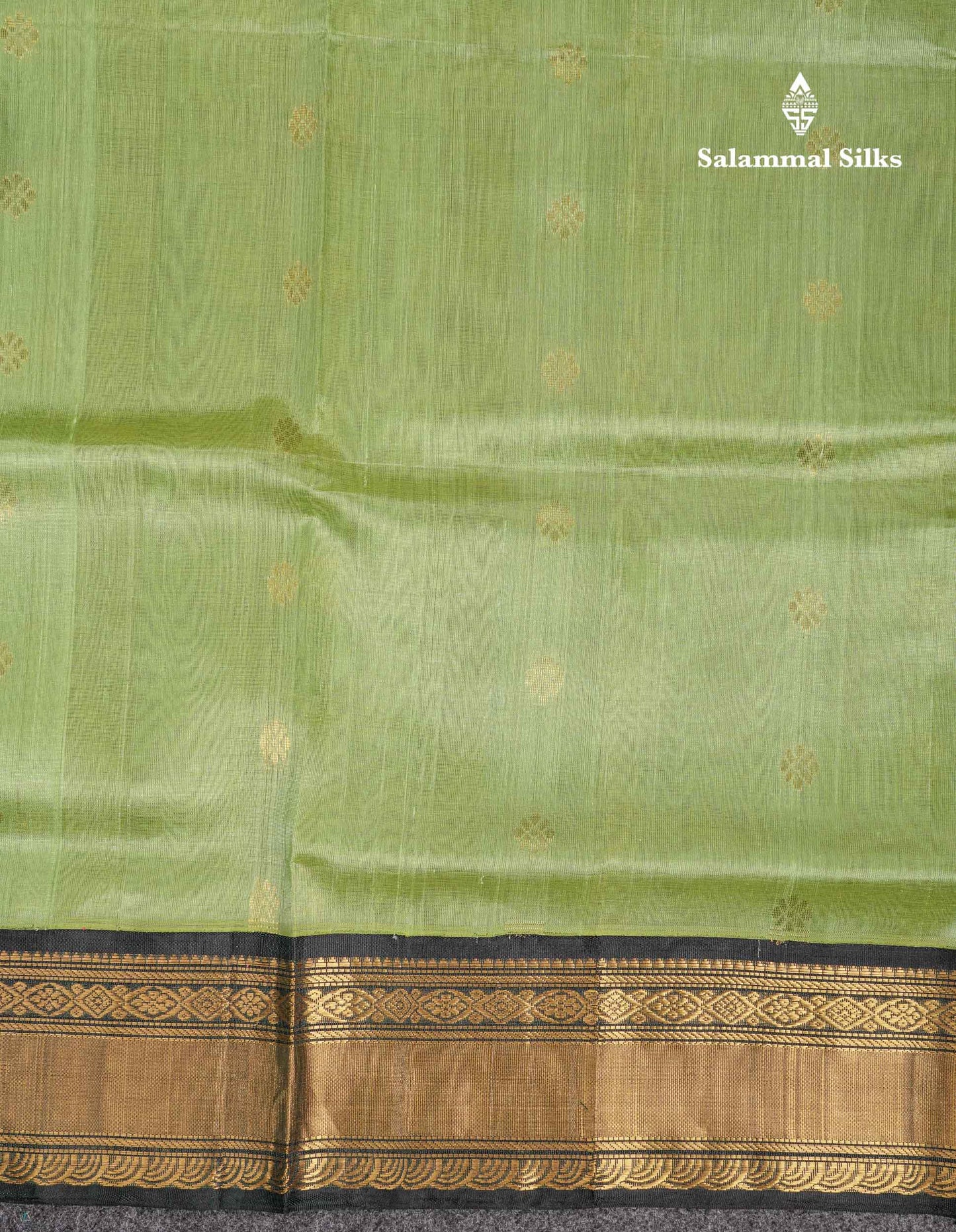 Beautiful Pista Green Pure Silk Cotton Saree With Contrast Dark Bottle Green Traditional Border