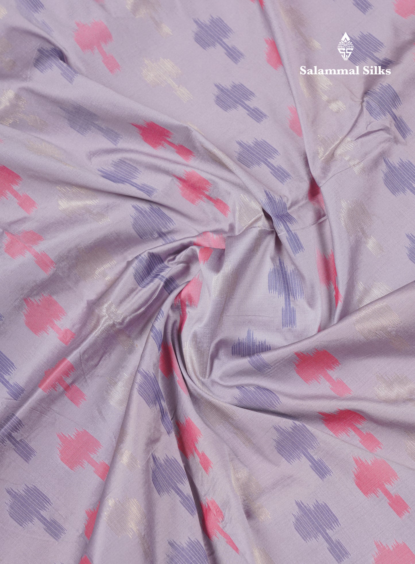 Beautiful Blue Ekkat Design Semi Silk Saree With Contrast Violet Fancy Border