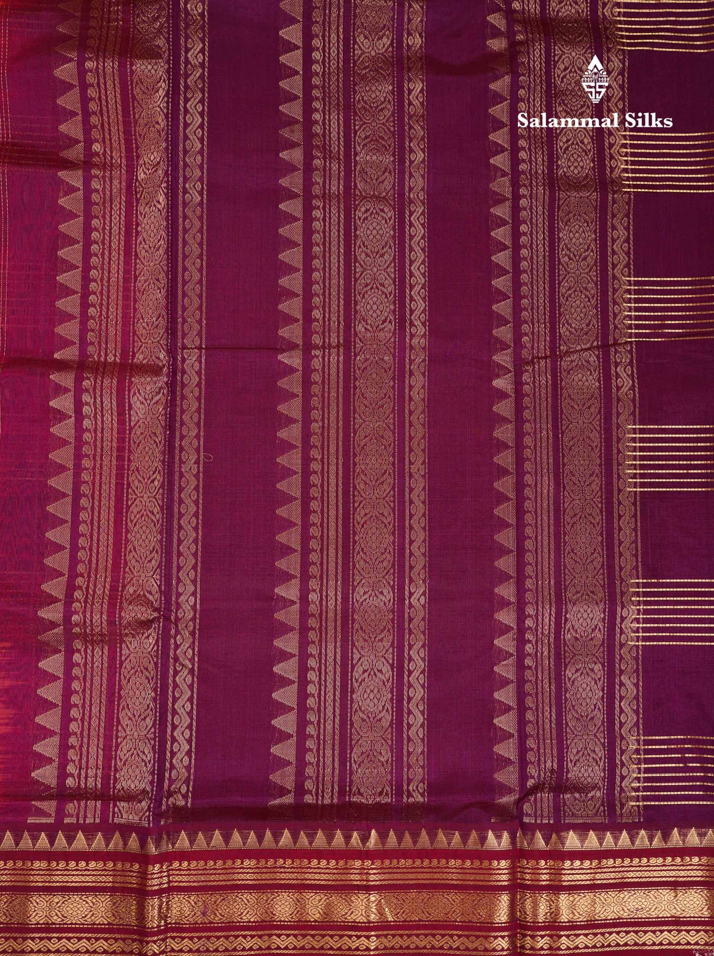Beautiful Dual Tone Peach Orange Pure Silk Cotton Saree With Contrast Magenta Traditional Border