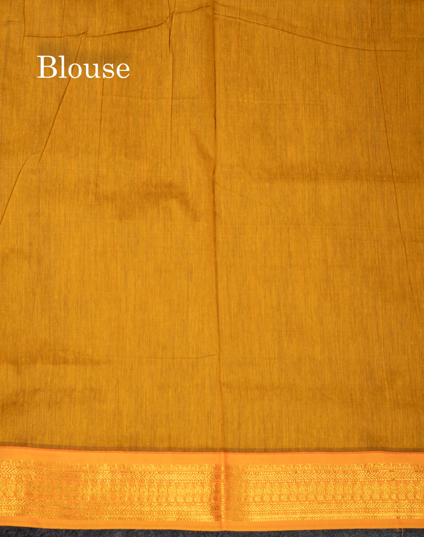 Beautiful Blue Zari Butta Kalyani Cotton Saree With Contrast Mango Yellow Traditional Border