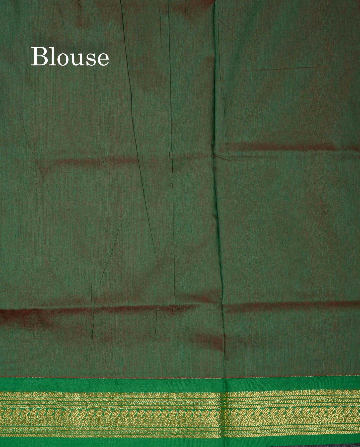 Beautiful Pinkish Peach Thread Butta Kalyani Cotton Saree With Contrast Green Traditional Border