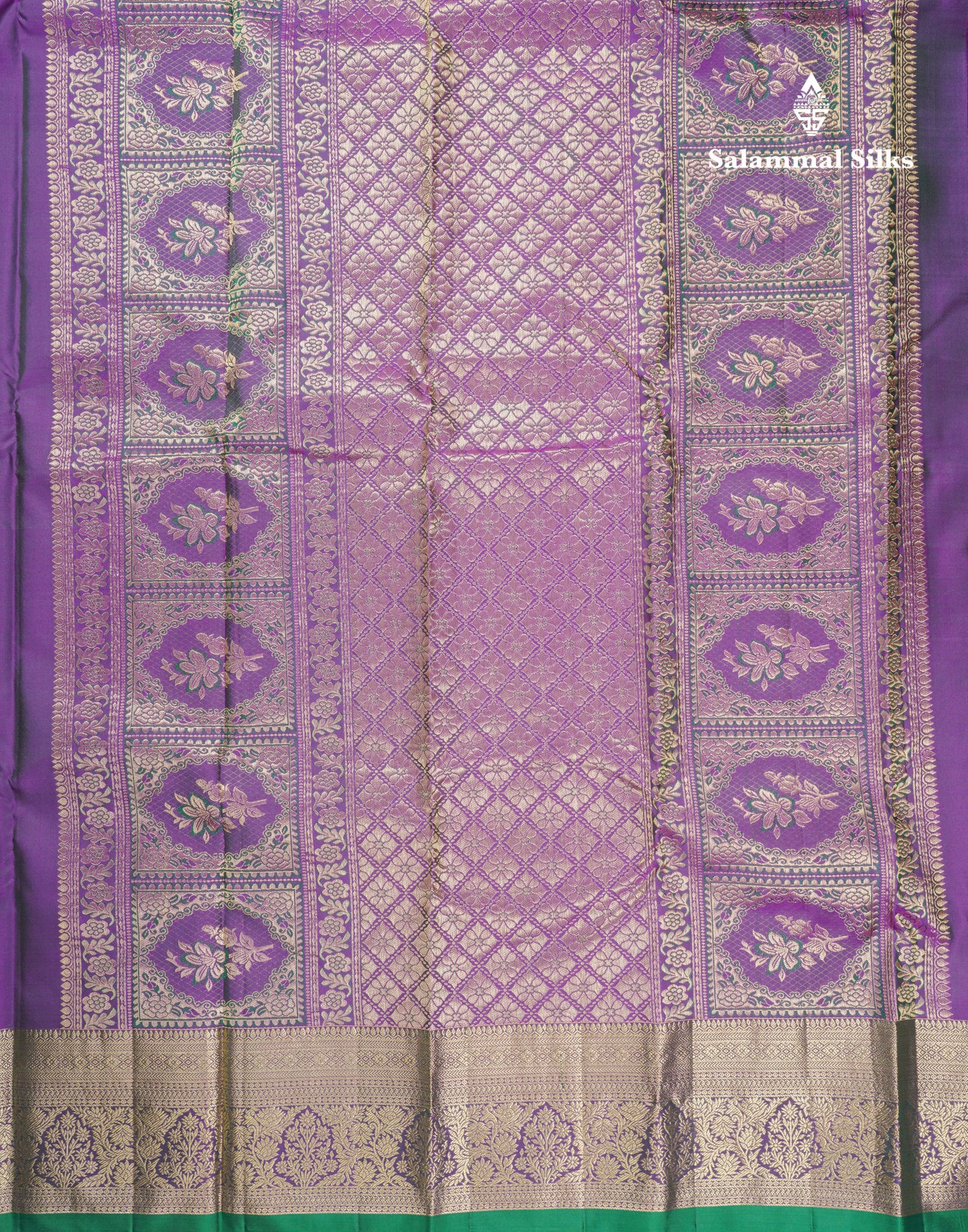 Beautiful Dual Tone Violet Plain Pure Kanjivaram Silk Saree With Traditional Border