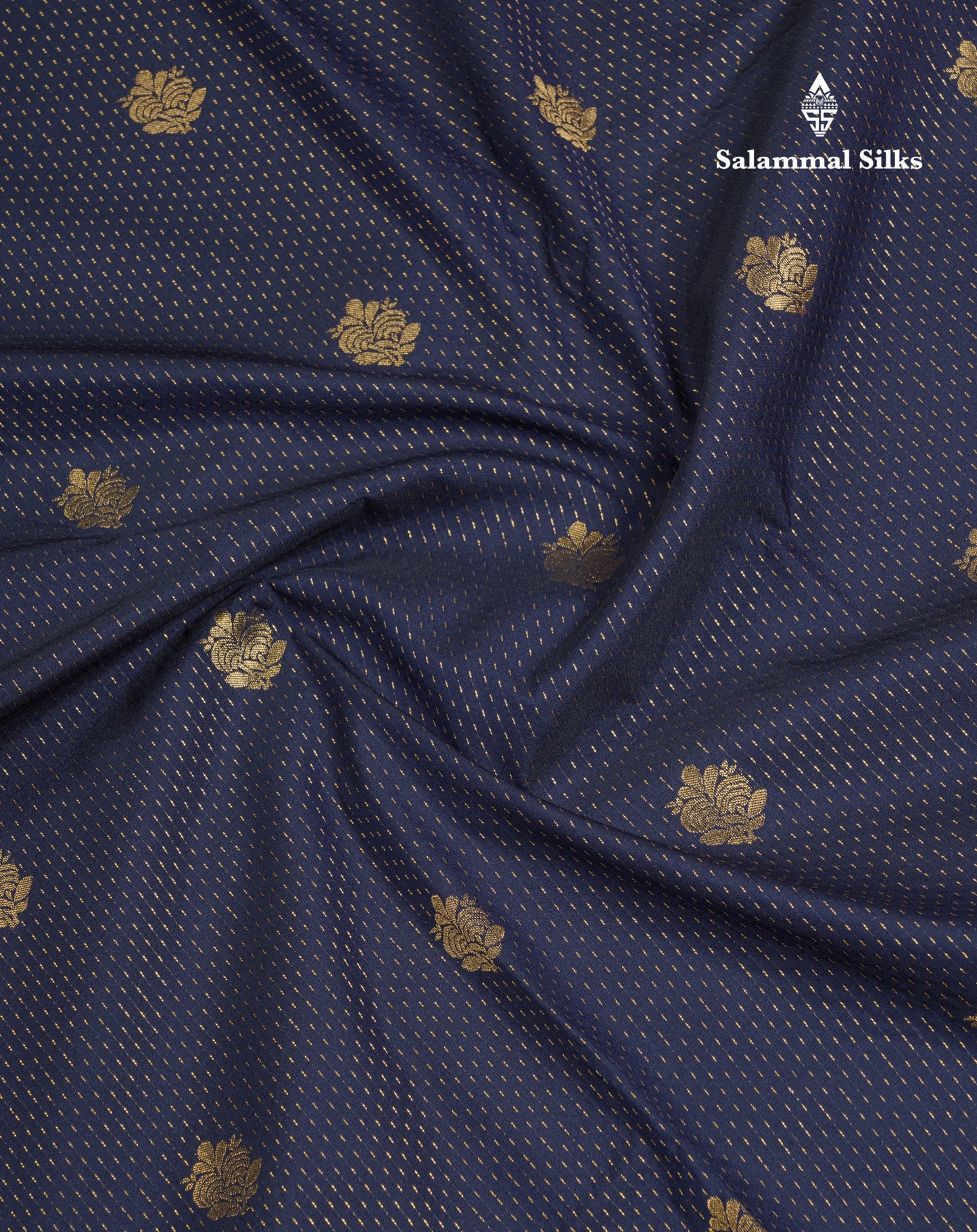 Navy Blue Semi Silk Saree With Contrast Magenta Pink Fancy Turning Border