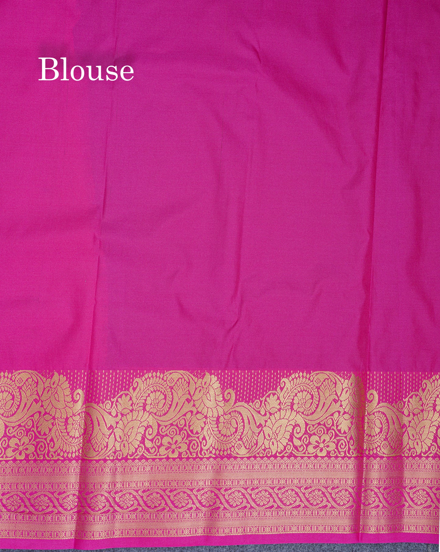 Navy Blue Semi Silk Saree With Contrast Magenta Pink Fancy Turning Border