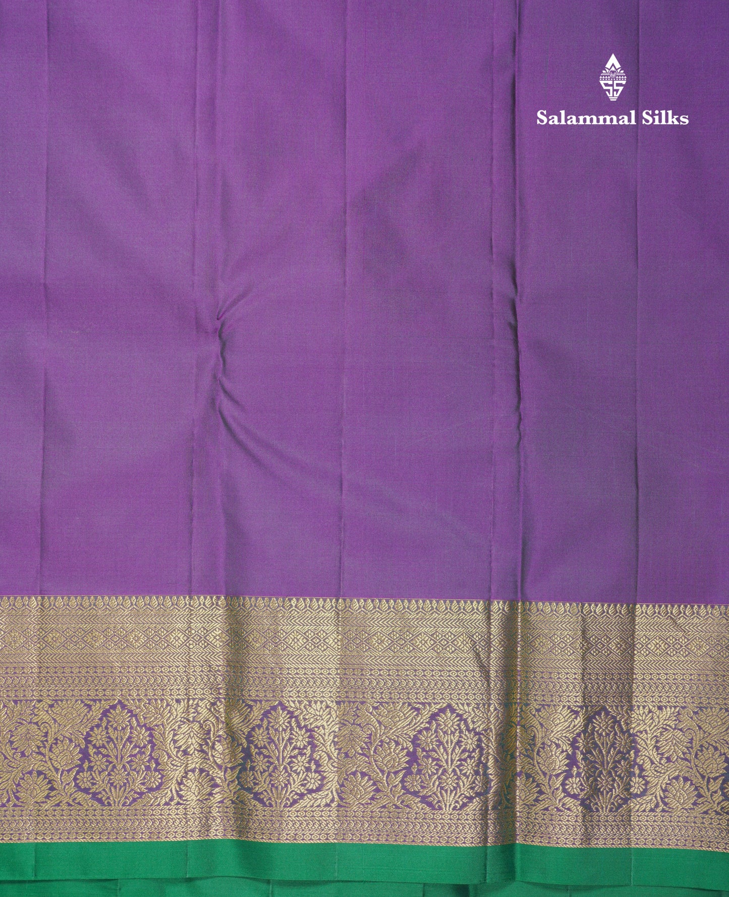 Beautiful Dual Tone Violet Plain Pure Kanjivaram Silk Saree With Traditional Border
