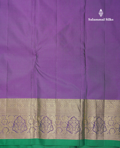 Beautiful Dual Tone Violet Plain Pure Kanjivaram Silk Saree With Traditional Border