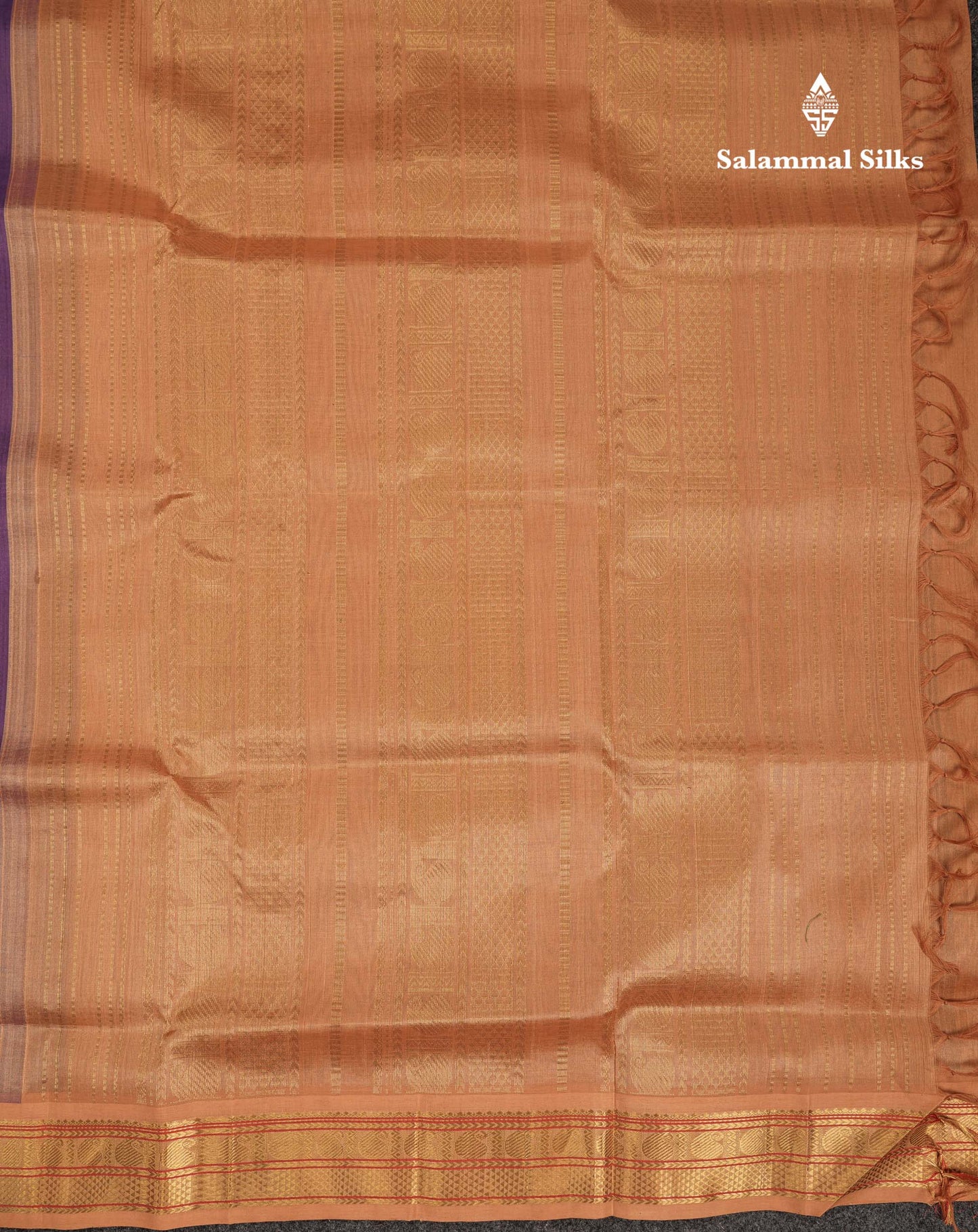 Beautiful Light Violet Plain Pure Silk Cotton Saree With Contrast Sandal Traditional Border
