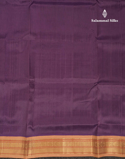 Beautiful Light Violet Plain Pure Silk Cotton Saree With Contrast Sandal Traditional Border