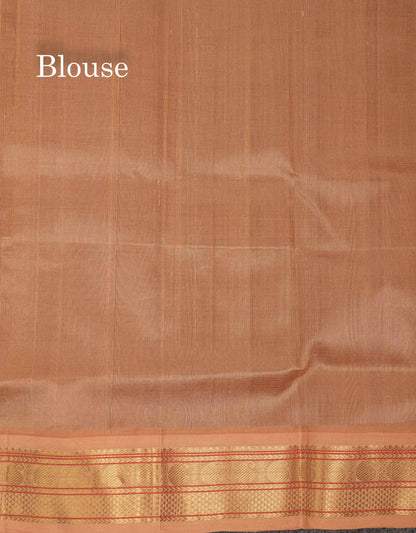 Beautiful Light Violet Plain Pure Silk Cotton Saree With Contrast Sandal Traditional Border