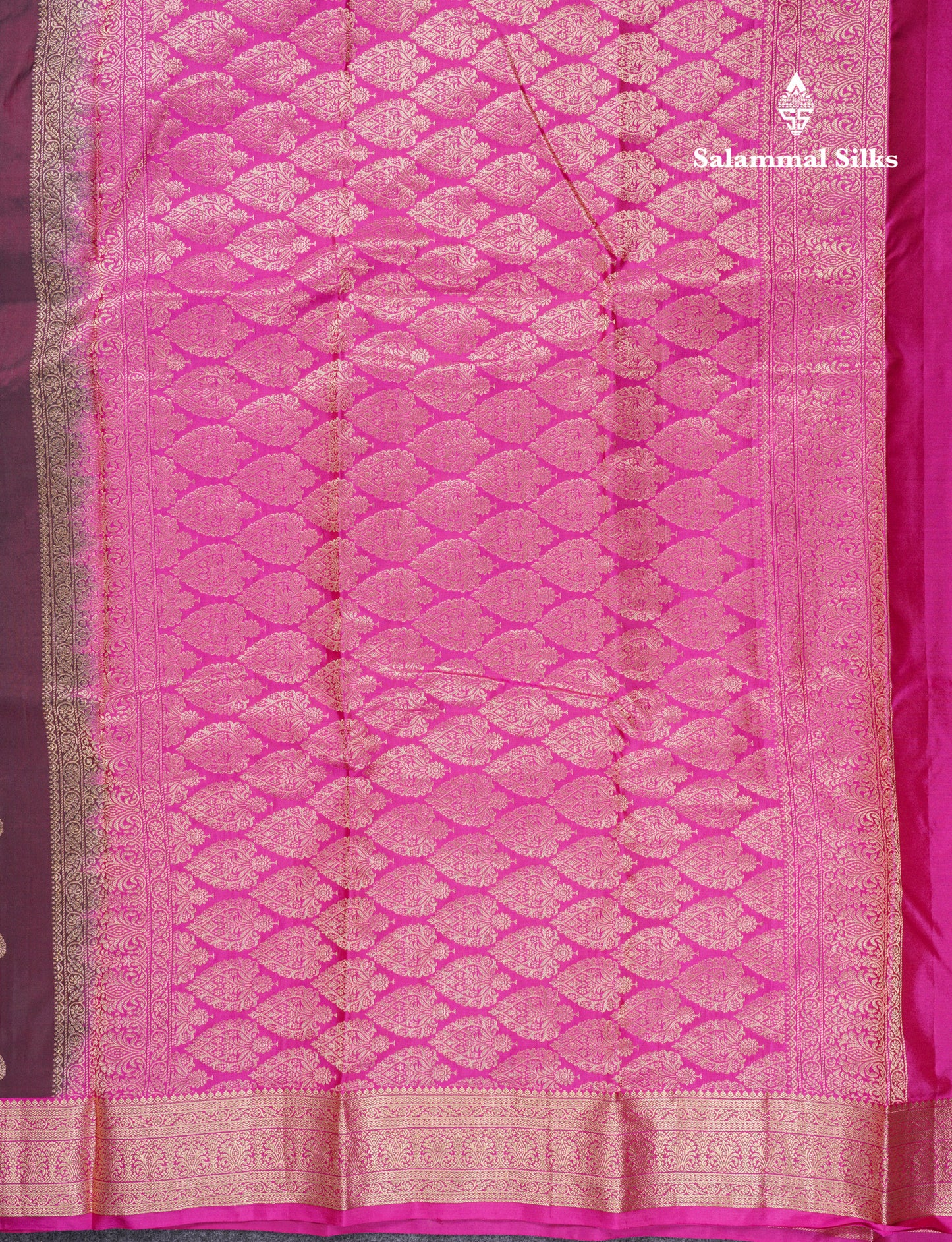 Beautiful Dual Tone Maroon Pure Kanjivaram Silk Saree With Contrast Pink Traditional Medium Border