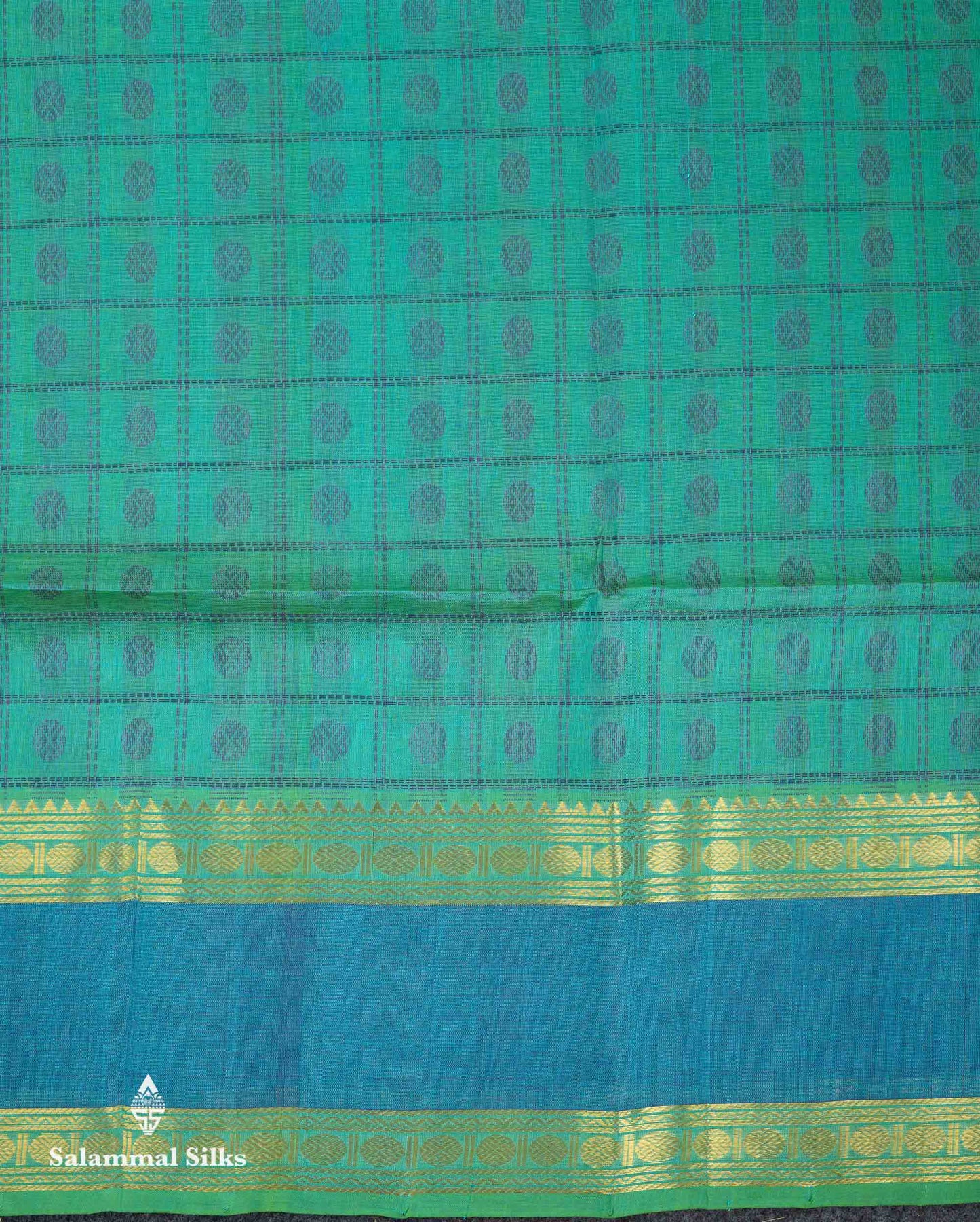 Beautiful Dark Maroon Rudraksha Butta With Checks Pure Silk Cotton Saree With Contrast Orange Traditional Gap Border