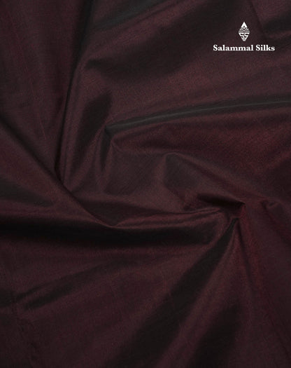 Beautiful Dark Brown Plain Pure Silk Cotton Saree With Contrast Pista Green Traditional Gap Border