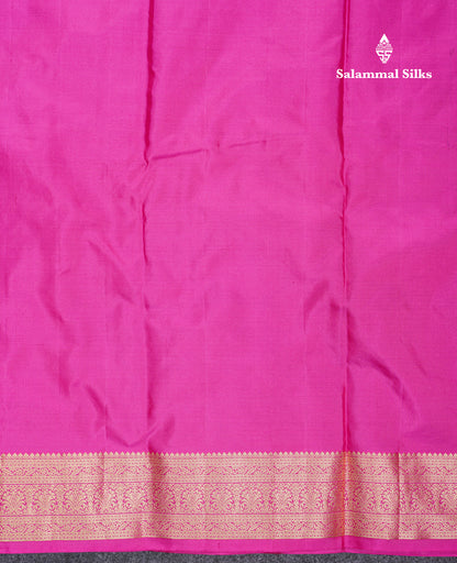 Beautiful Dual Tone Maroon Pure Kanjivaram Silk Saree With Contrast Pink Traditional Medium Border