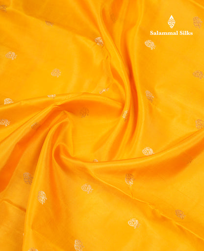 Beautiful Yellow Pure Kanjivaram Silk Saree With Traditional Border