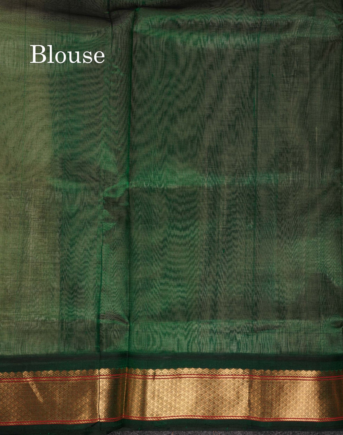 Beautiful Half White Plain Pure Silk Cotton Saree With Contrast Bottle Green Traditional Border